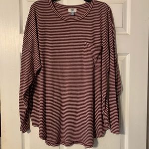 Purple and cream striped long sleeve